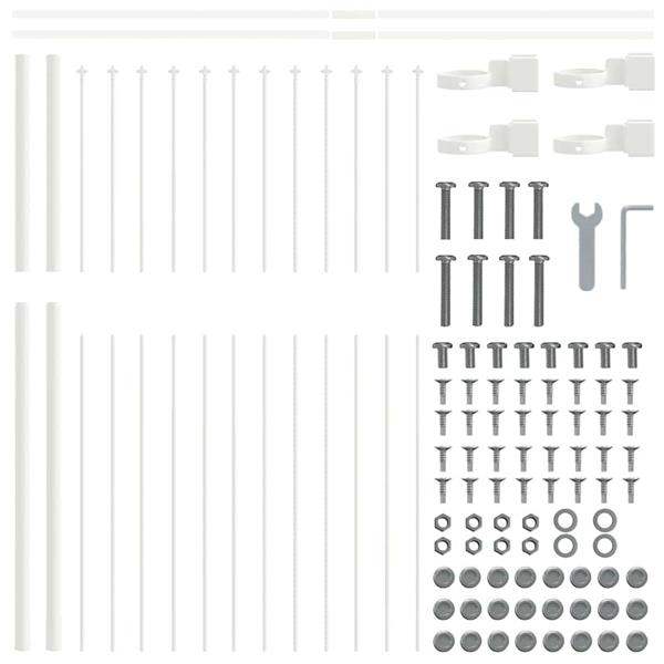 Grote foto vidaxl tuin hek wit 1.7 x 1.5 m poedergecoat staal tuin en terras hekken en schuttingen