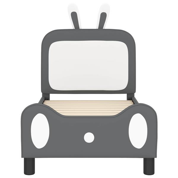 Grote foto vidaxl peuterbedframe met hoofdbord lichtgrijs 70 x 140 cm pu antiek en kunst stoelen en banken