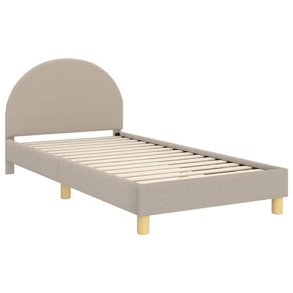 Grote foto vidaxl bedframe voor kinderen met hoofdbord lichtgrijs 90 x 200 cm antiek en kunst stoelen en banken