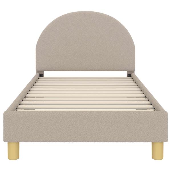 Grote foto vidaxl bedframe voor kinderen met hoofdbord lichtgrijs 80 x 160 cm antiek en kunst stoelen en banken