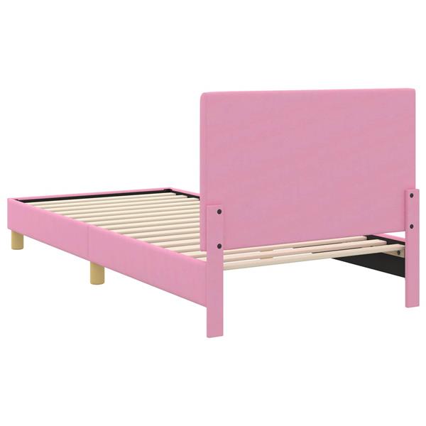 Grote foto vidaxl bedframe voor kinderen met hoofdbord roze 90 x 200 cm stof antiek en kunst stoelen en banken