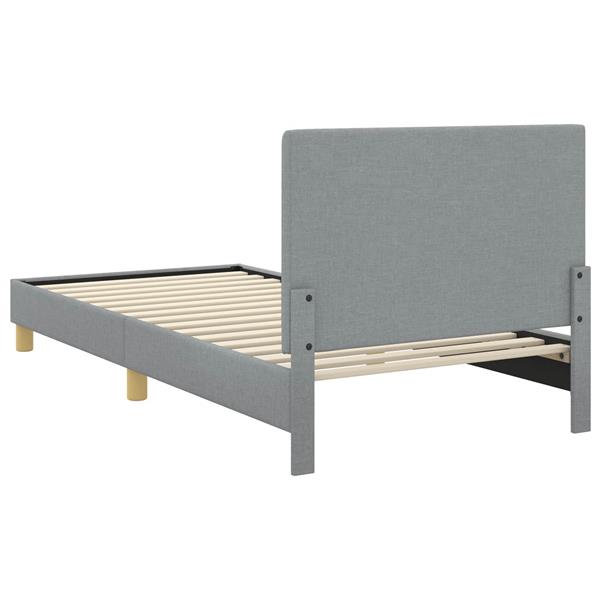 Grote foto vidaxl bedframe voor kinderen met hoofdbord lichtgrijs 90 x 200 cm antiek en kunst stoelen en banken