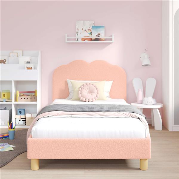 Grote foto vidaxl bedframe voor kinderen met hoofdbord roze 90 x 200 cm antiek en kunst stoelen en banken