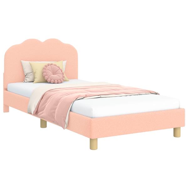 Grote foto vidaxl bedframe voor kinderen met hoofdbord roze 90 x 190 cm antiek en kunst stoelen en banken