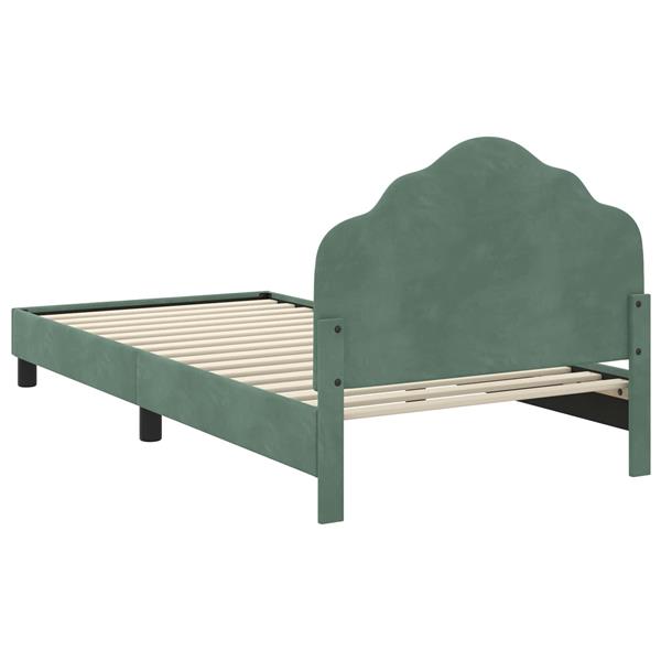 Grote foto vidaxl bedframe voor kinderen met hoofdbord zeegroen 90 x 190 cm antiek en kunst stoelen en banken