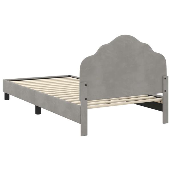 Grote foto vidaxl bedframe voor kinderen met hoofdbord lichtgrijs 90 x 190 cm antiek en kunst stoelen en banken