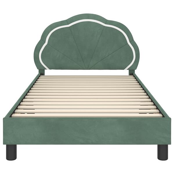 Grote foto vidaxl bedframe voor kinderen met hoofdbord zeegroen 90 x 190 cm antiek en kunst stoelen en banken