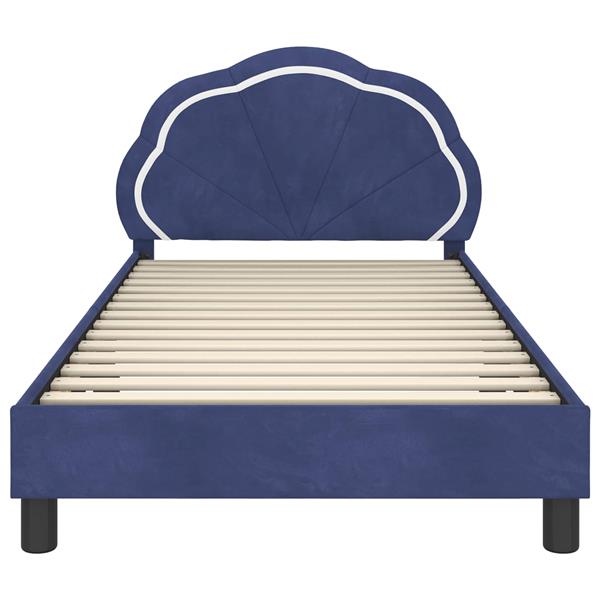 Grote foto vidaxl bedframe voor kinderen met hoofdbord politieblauw 80 x 200 cm antiek en kunst stoelen en banken