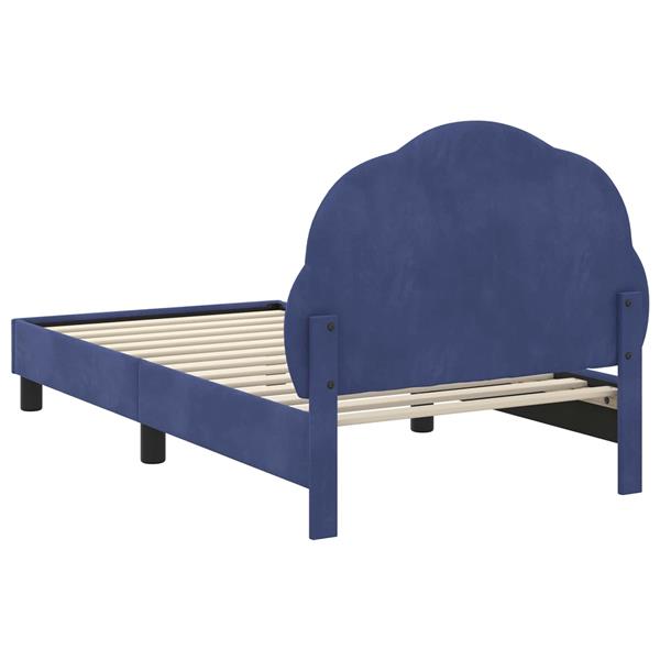 Grote foto vidaxl bedframe voor kinderen met hoofdbord politieblauw 80 x 160 cm antiek en kunst stoelen en banken