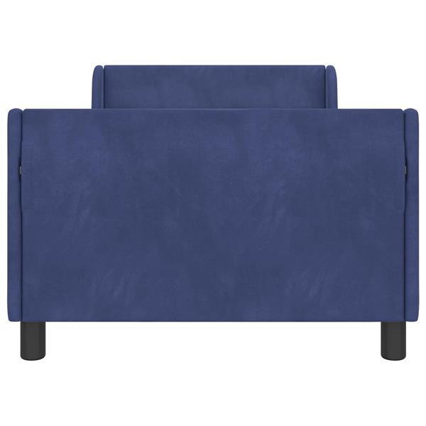 Grote foto vidaxl bedframe voor kinderen met hoofdbord politieblauw 90 x 200 cm antiek en kunst stoelen en banken