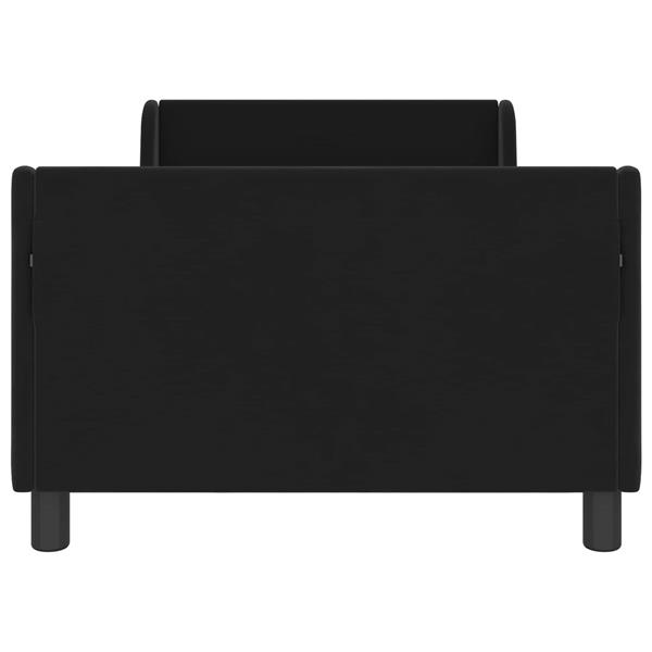 Grote foto vidaxl bedframe voor kinderen met hoofdbord zwart 90 x 190 cm fluweel antiek en kunst stoelen en banken