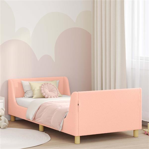 Grote foto vidaxl bedframe voor kinderen met hoofdbord roze 90 x 190 cm antiek en kunst stoelen en banken