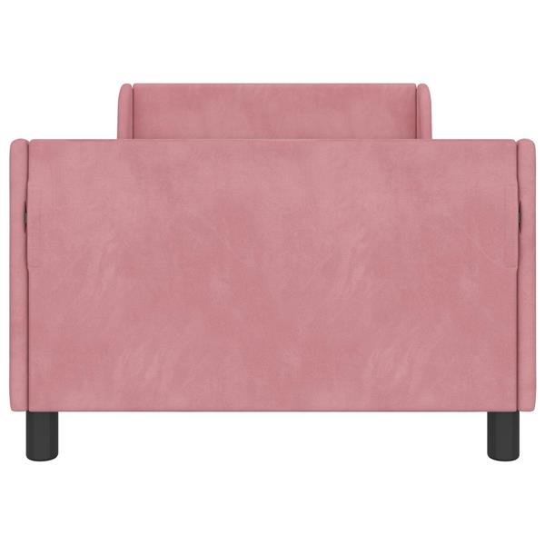 Grote foto vidaxl bedframe voor kinderen met hoofdbord roze 80 x 200 cm fluweel antiek en kunst stoelen en banken