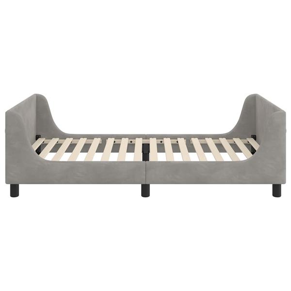 Grote foto vidaxl bedframe voor kinderen met hoofdbord lichtgrijs 80 x 200 cm antiek en kunst stoelen en banken