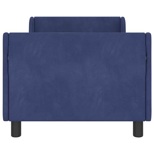 Grote foto vidaxl bedframe voor kinderen met hoofdbord politieblauw 80 x 160 cm antiek en kunst stoelen en banken