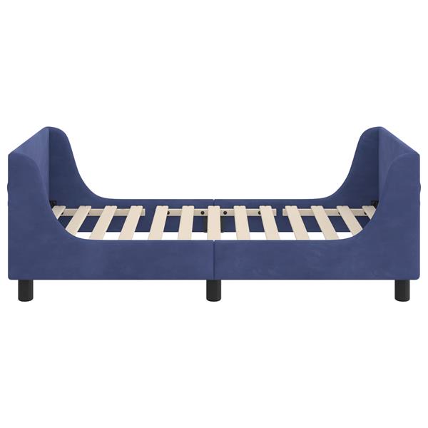 Grote foto vidaxl bedframe voor kinderen met hoofdbord politieblauw 80 x 160 cm antiek en kunst stoelen en banken