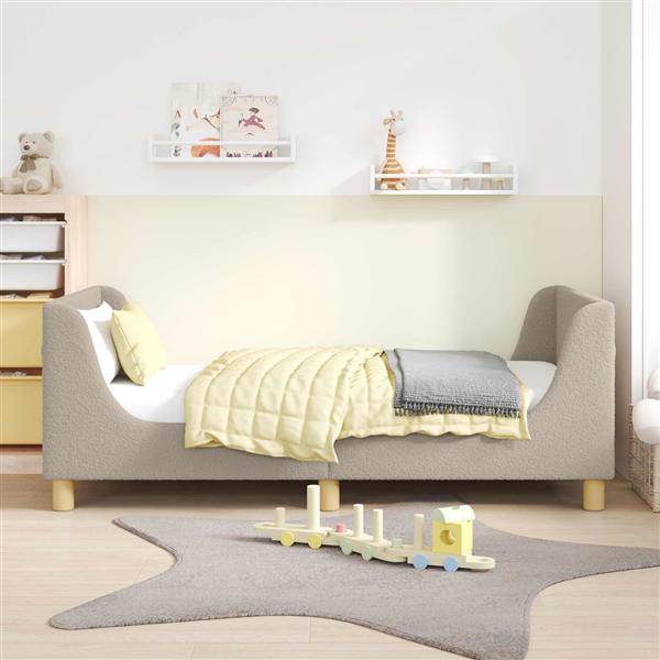 Grote foto vidaxl bedframe voor kinderen met hoofdbord lichtgrijs 80 x 160 cm antiek en kunst stoelen en banken