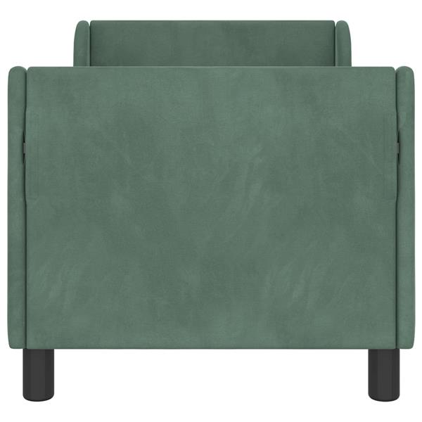Grote foto vidaxl peuterbedframe met hoofdbord zeegroen 70 x 140 cm fluweel antiek en kunst stoelen en banken