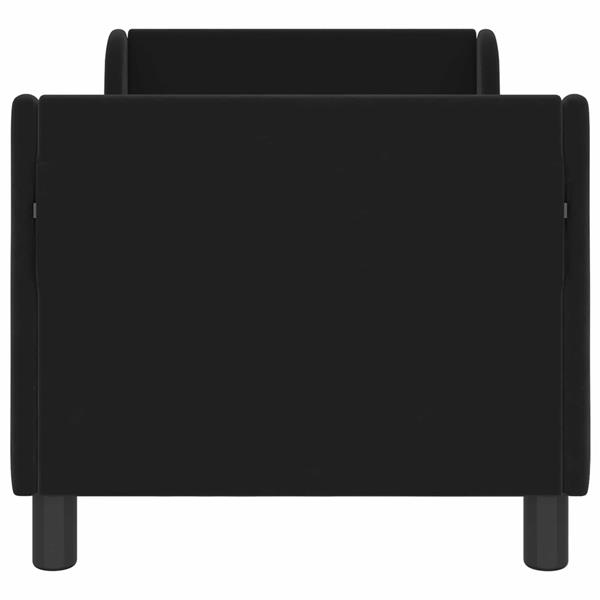 Grote foto vidaxl peuterbedframe met hoofdbord zwart 70 x 140 cm fluweel antiek en kunst stoelen en banken