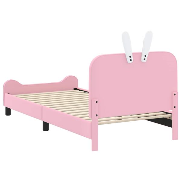 Grote foto vidaxl bedframe voor kinderen met hoofdbord roze 80 x 200 cm pu antiek en kunst stoelen en banken