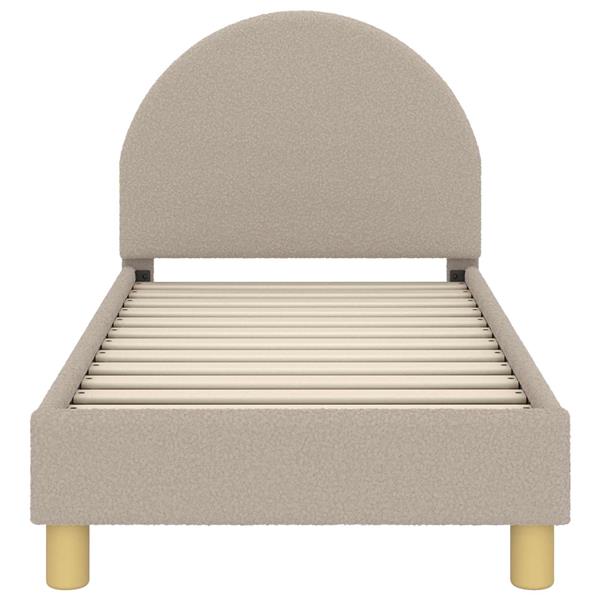 Grote foto vidaxl peuterbedframe met hoofdbord lichtgrijs 70 x 140 cm schapenstof antiek en kunst stoelen en banken