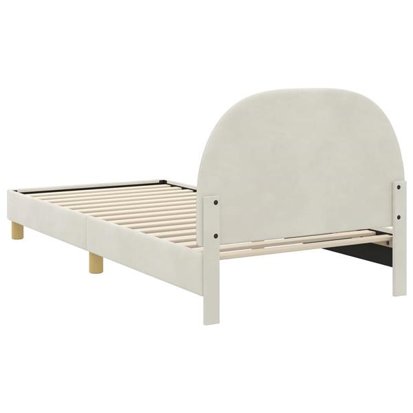 Grote foto vidaxl bedframe voor kinderen met hoofdbord cr me 90 x 190 cm fluweel antiek en kunst stoelen en banken