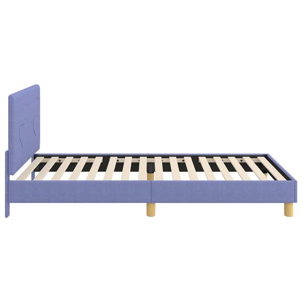 Grote foto vidaxl bedframe voor kinderen met hoofdbord jeans blauw 90 x 200 cm antiek en kunst stoelen en banken