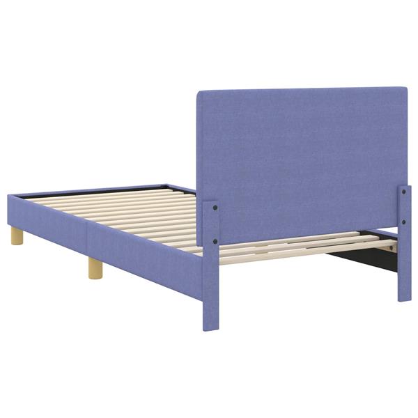 Grote foto vidaxl bedframe voor kinderen met hoofdbord jeans blauw 90 x 200 cm antiek en kunst stoelen en banken