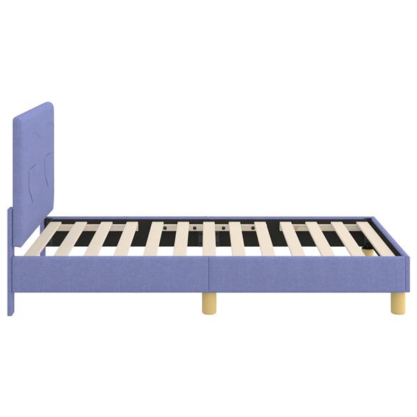 Grote foto vidaxl bedframe voor kinderen met hoofdbord jeans blauw 80 x 160 cm antiek en kunst stoelen en banken