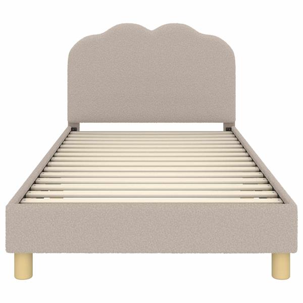 Grote foto vidaxl bedframe voor kinderen met hoofdbord lichtgrijs 90 x 190 cm antiek en kunst stoelen en banken