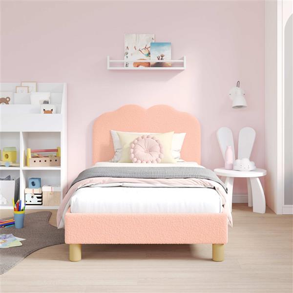 Grote foto vidaxl bedframe voor kinderen met hoofdbord roze 80 x 160 cm antiek en kunst stoelen en banken