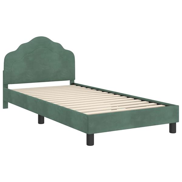 Grote foto vidaxl bedframe voor kinderen met hoofdbord zeegroen 90 x 190 cm antiek en kunst stoelen en banken
