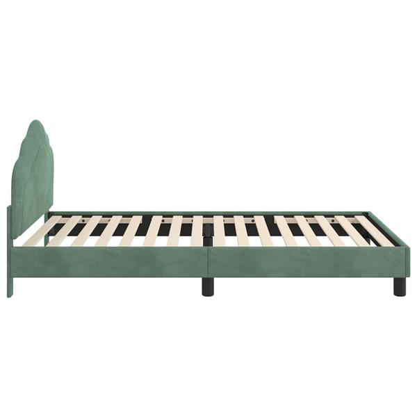 Grote foto vidaxl bedframe voor kinderen met hoofdbord zeegroen 90 x 190 cm antiek en kunst stoelen en banken