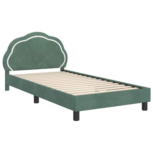 Grote foto vidaxl bedframe voor kinderen met hoofdbord zeegroen 90 x 190 cm antiek en kunst stoelen en banken
