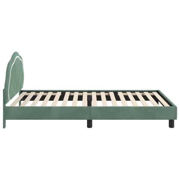 Grote foto vidaxl bedframe voor kinderen met hoofdbord zeegroen 90 x 190 cm antiek en kunst stoelen en banken
