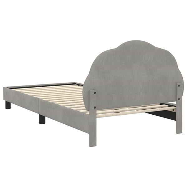 Grote foto vidaxl bedframe voor kinderen met hoofdbord lichtgrijs 90 x 190 cm antiek en kunst stoelen en banken