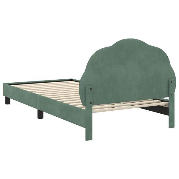 Grote foto vidaxl bedframe voor kinderen met hoofdbord zeegroen 80 x 200 cm antiek en kunst stoelen en banken