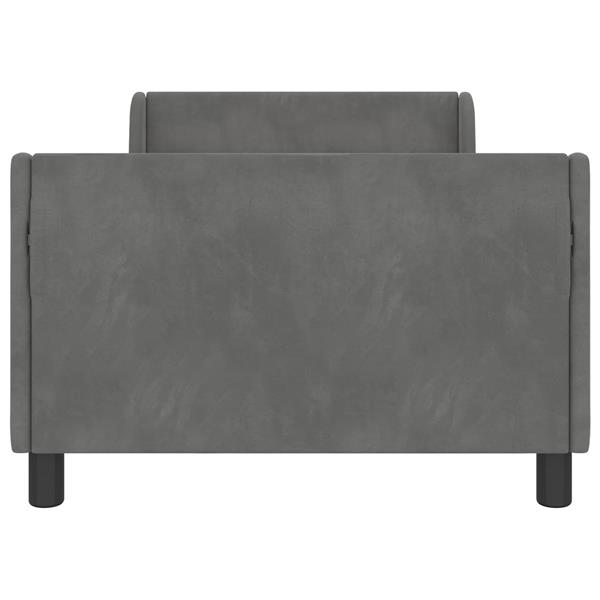 Grote foto vidaxl bedframe voor kinderen met hoofdbord donkergrijs 90 x 200 cm antiek en kunst stoelen en banken