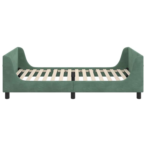 Grote foto vidaxl bedframe voor kinderen met hoofdbord zeegroen 90 x 190 cm antiek en kunst stoelen en banken