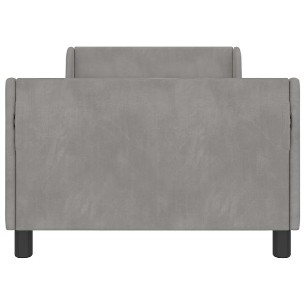 Grote foto vidaxl bedframe voor kinderen met hoofdbord lichtgrijs 90 x 190 cm antiek en kunst stoelen en banken