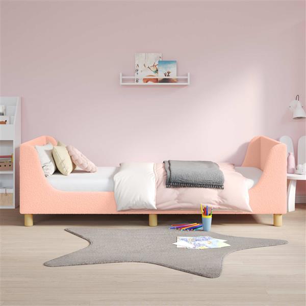 Grote foto vidaxl bedframe voor kinderen met hoofdbord roze 90 x 190 cm antiek en kunst stoelen en banken