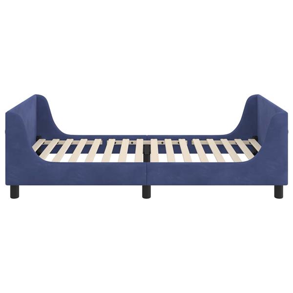 Grote foto vidaxl bedframe voor kinderen met hoofdbord politieblauw 80 x 200 cm antiek en kunst stoelen en banken