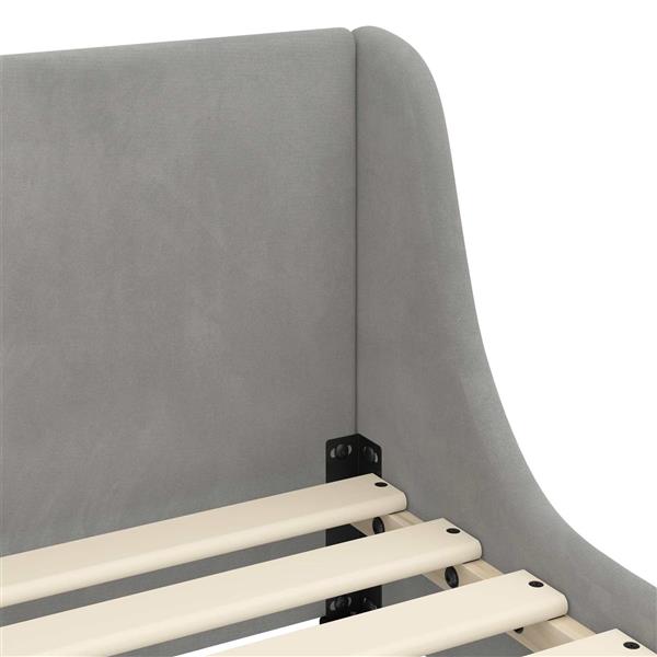 Grote foto vidaxl bedframe voor kinderen met hoofdbord lichtgrijs 80 x 200 cm antiek en kunst stoelen en banken