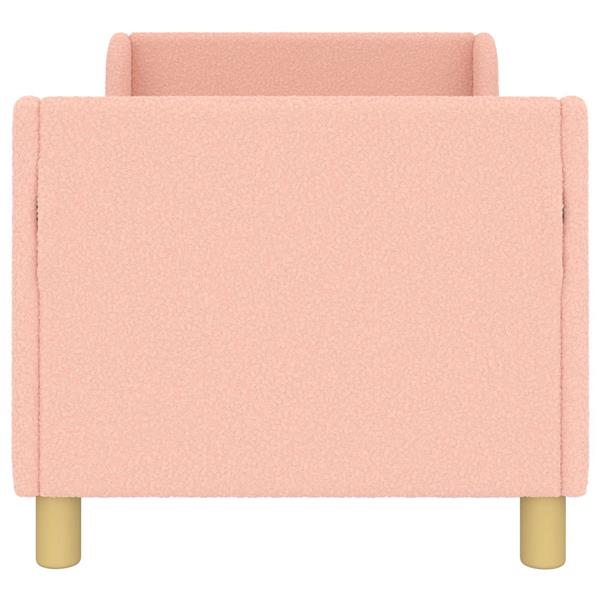 Grote foto vidaxl peuterbedframe met hoofdbord roze 70 x 140 cm schapenstof antiek en kunst stoelen en banken