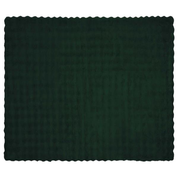 Grote foto vidaxl neppels konijnenbont deken donkergroen 130 x 150 cm polyester huis en inrichting bedden