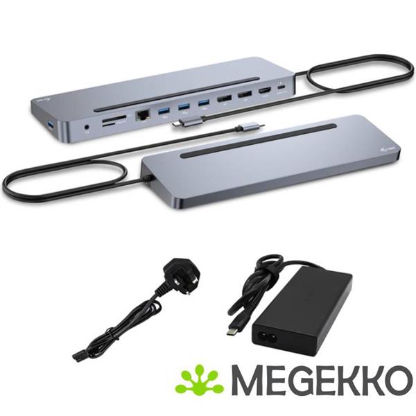 Grote foto i tec usb c metal ergonomic 3x 4k display docking station with power delivery 100 w universal char computers en software overige computers en software