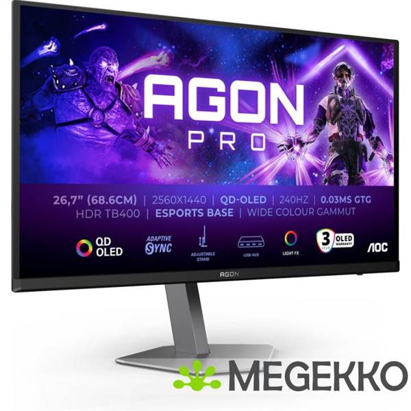 Grote foto aoc agon pro ag276qzd2 27 quad hd 240hz oled monitor computers en software overige computers en software