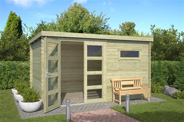 Grote foto blokhut timian 380x230 onbehandeld vuren tuin en terras tuinhuisjes en blokhutten