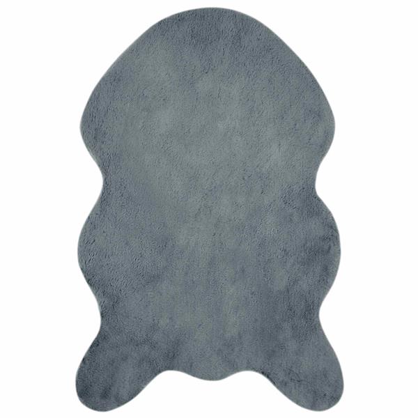 Grote foto vidaxl nep konijnenbont tapijt olite antraciet 80 x 120 cm polyester huis en inrichting vloerbedekking en kleden