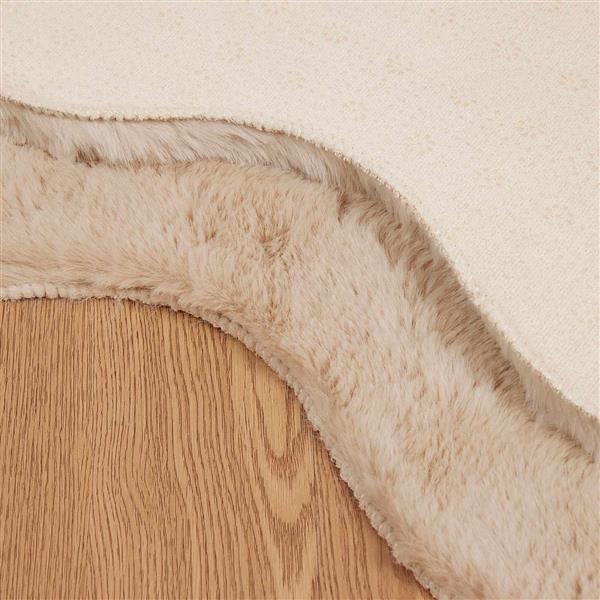 Grote foto vidaxl nep konijnenbont tapijt olite taupe 80 x 120 cm polyester huis en inrichting vloerbedekking en kleden